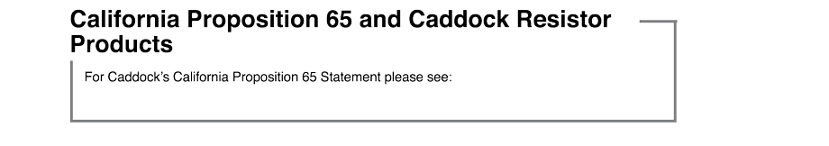 Caddock's reach compliance statement